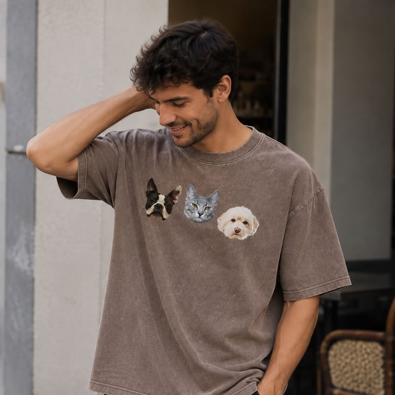 Remera Oversize Stonewashed estampada con mi mascota - Imagen 9