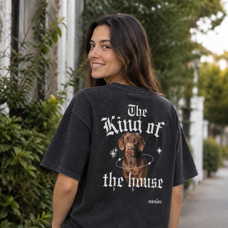 Remera Oversize Stonewashed estampada con mi mascota - Imagen 5